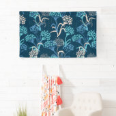 Gestileerde Hydrangea bloemmotief - Elegant Blauw Spandoek (Insitu)