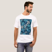 Gestileerde Hydrangea bloemmotief - Elegant Blauw T-shirt (Voorkant volledig)