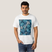 Gestileerde Hydrangea bloemmotief - Elegant Blauw T-shirt (Voorkant volledig)