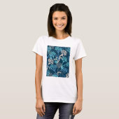 Gestileerde Hydrangea bloemmotief - Elegant Blauw T-shirt (Voorkant volledig)