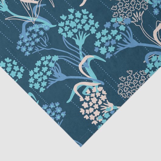 Gestileerde Hydrangea bloemmotief - Elegant Blauw Tissuepapier (Detail)