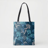 Gestileerde Hydrangea bloemmotief - Elegant Blauw Tote Bag (Voorkant)