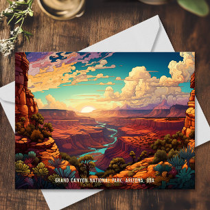 Gestileerde illustratie Grand Canyon National Park Briefkaart