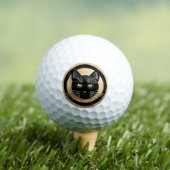 Gestileerde Illustratie van Zwarte Kat Golfballen (Insitu Shirt)
