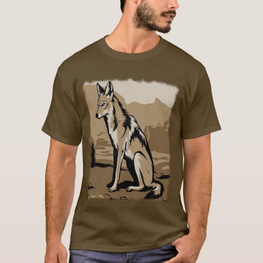 Gestileerde jakhals t-shirt (Voorkant)