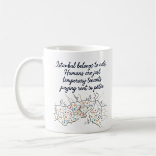 Gestileerde kaart en humoristische quote over Ista Koffiemok