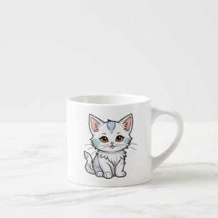 Gestileerde kat cartoon lijn kunst ontwerp-52316 espresso kop