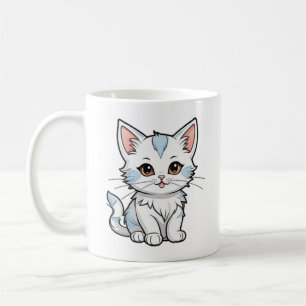 Gestileerde kat cartoon lijn kunst ontwerp-52316 koffiemok