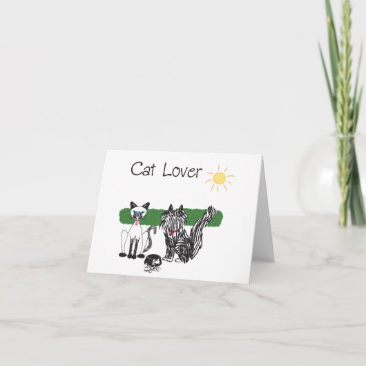 Gestileerde katten wenskaart kaart (Voorkant)