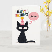Gestileerde Kattenfeestmutskaart Kaart (Gele Bloem)