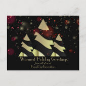 Gestileerde kerstbomen en sneeuwvlokken Corporate Feestdagenkaart (Voorkant)