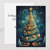 Gestileerde kerstboom feestdagenkaart (Voorkant / Achterkant)