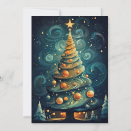 Gestileerde kerstboom  feestdagenkaart