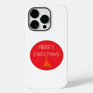Gestileerde kerstboom in een rode cirkel Case-Mate iPhone 14 pro hoesje