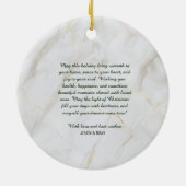 Gestileerde kerstboom in goud op donkere achtergro keramisch ornament (Achterkant)