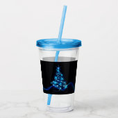 gestileerde kerstboom SlipperyJoe gloeiende blauw  Acryl Drinkbeker (Achterkant)