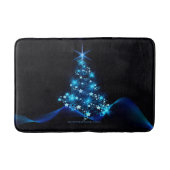 gestileerde kerstboom SlipperyJoe gloeiende blauw  Badmat (Voorkant)