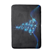 gestileerde kerstboom SlipperyJoe gloeiende blauw  Badmat (Voorkant Verticaal)