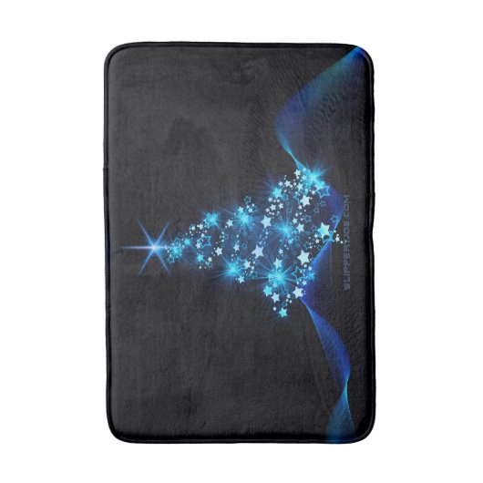 gestileerde kerstboom SlipperyJoe gloeiende blauw  Badmat (Voorkant Verticaal)