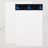 gestileerde kerstboom SlipperyJoe gloeiende blauw  Briefpapier (Voorkant / Achterkant)