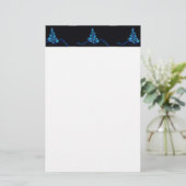 gestileerde kerstboom SlipperyJoe gloeiende blauw  Briefpapier (Staand voorkant)
