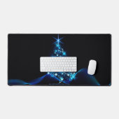 gestileerde kerstboom SlipperyJoe gloeiende blauw  Bureaumat (Keyboard & Muis)