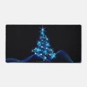 gestileerde kerstboom SlipperyJoe gloeiende blauw  Bureaumat (Voorkant)