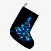 gestileerde kerstboom SlipperyJoe gloeiende blauw Kleine Kerstsok (Voorkant (Hangend))