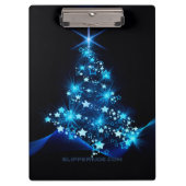 gestileerde kerstboom SlipperyJoe gloeiende blauw  Klembord (Voorkant)
