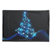 gestileerde kerstboom SlipperyJoe gloeiende blauw  Kussensloop (Achterkant)