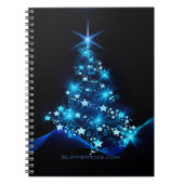 gestileerde kerstboom SlipperyJoe gloeiende blauw Notitieboek (Voorkant)