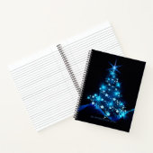 gestileerde kerstboom SlipperyJoe gloeiende blauw Notitieboek (Binnen)