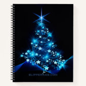 gestileerde kerstboom SlipperyJoe gloeiende blauw Notitieboek (Voorkant)