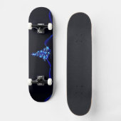 gestileerde kerstboom SlipperyJoe gloeiende blauw  Persoonlijk Skateboard (Voorkant)
