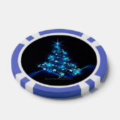 gestileerde kerstboom SlipperyJoe gloeiende blauw  Poker Chips (Enkel)