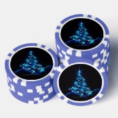 gestileerde kerstboom SlipperyJoe gloeiende blauw Poker Chips (Opstapeling)