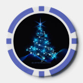 gestileerde kerstboom SlipperyJoe gloeiende blauw  Poker Chips (Voorkant)