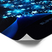 gestileerde kerstboom SlipperyJoe gloeiende blauw Poster (Hoek)