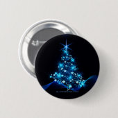 gestileerde kerstboom SlipperyJoe gloeiende blauw Ronde Button 5,7 Cm (Voorkant /achterkant)