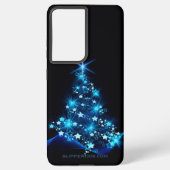 gestileerde kerstboom SlipperyJoe gloeiende blauw  Samsung Galaxy Hoesje (Achterkant)