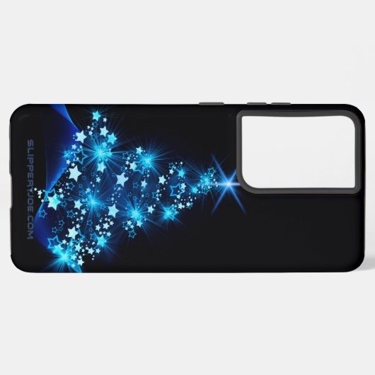 gestileerde kerstboom SlipperyJoe gloeiende blauw  Samsung Galaxy Hoesje (Achterkant horizontaal)