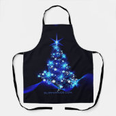 gestileerde kerstboom SlipperyJoe gloeiende blauw Schort (Voorkant)