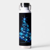 gestileerde kerstboom SlipperyJoe gloeiende blauw Waterfles (Voorkant)