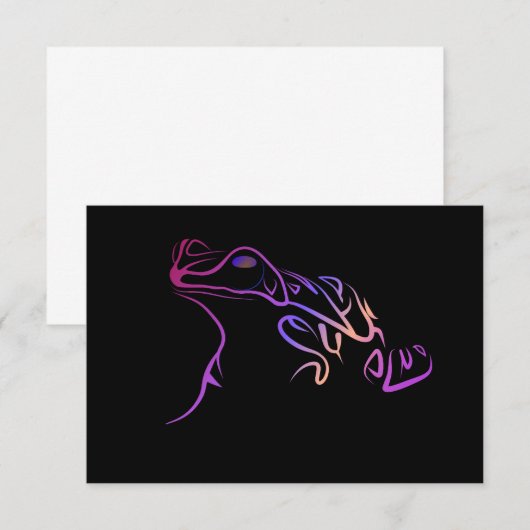 Gestileerde kikker plat dank u kaart (Voorkant / Achterkant)