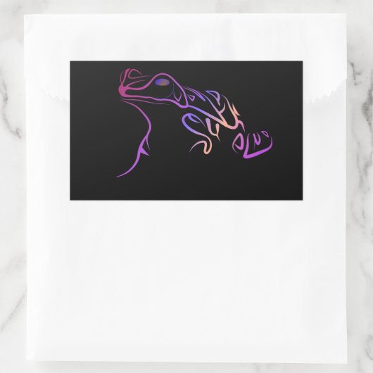 gestileerde kikker rechthoekige sticker (Tas)