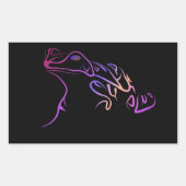 gestileerde kikker rechthoekige sticker (Voorkant)