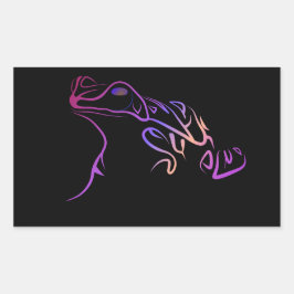 gestileerde kikker rechthoekige sticker