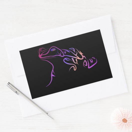 gestileerde kikker rechthoekige sticker (Envelop)