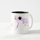 Gestileerde kikkerdoodle tweekleurige koffiemok (Voorkant rechts)