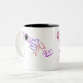 Gestileerde kikkerdoodle tweekleurige koffiemok (Voorkant links)